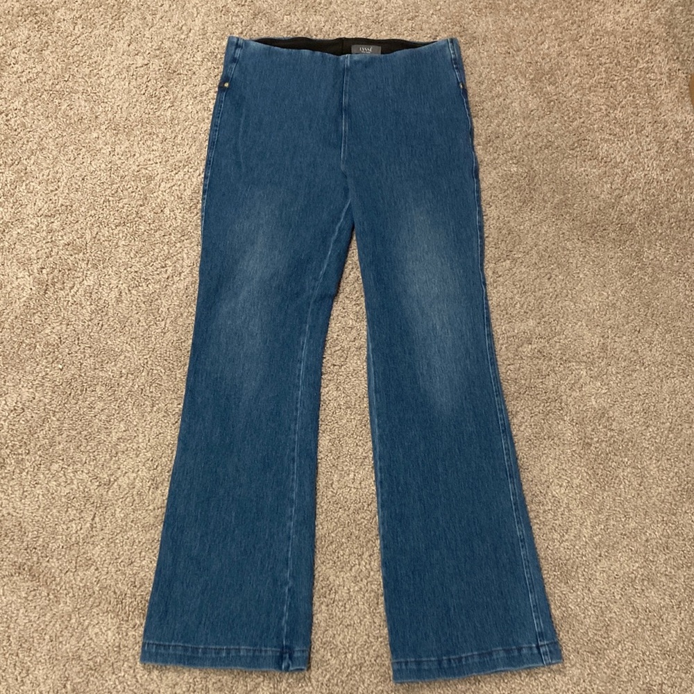 Lysse Flare Pull On Jeans Medium Wash Sz Large